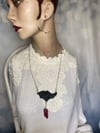 Batwing Necklace with Dracula Crystal by Ugly Shyla 