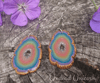 Faux Geode Earrings - Rainbow Joy