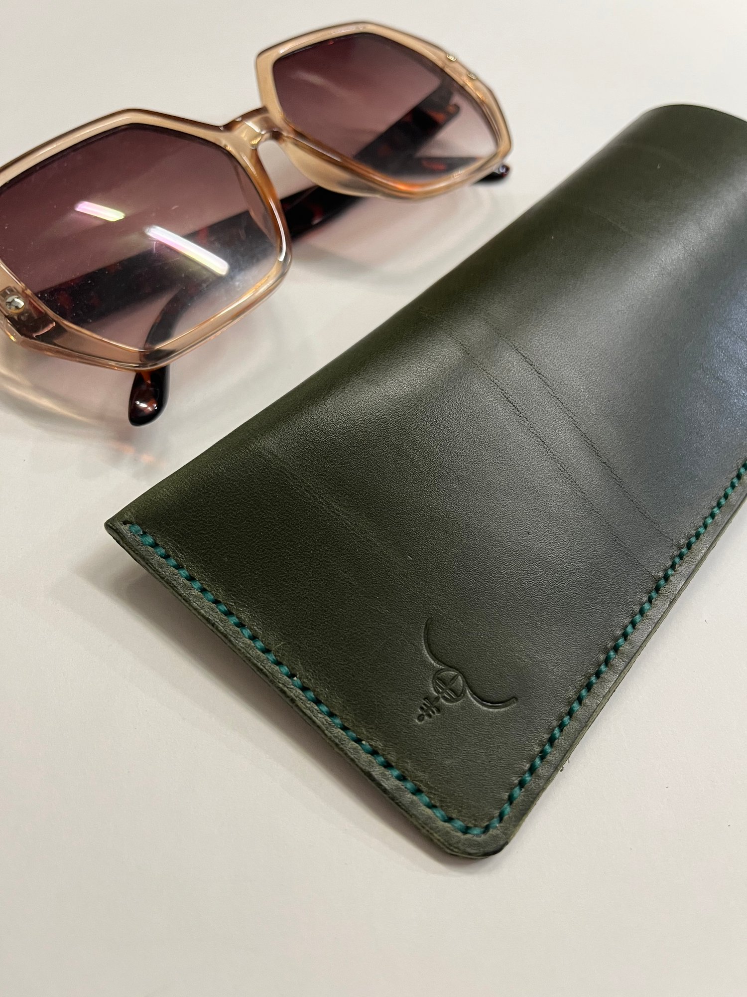 Image of Olive Vachetta Sunglasses Case