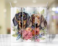 20oz Floral Dachshund Tumbler 