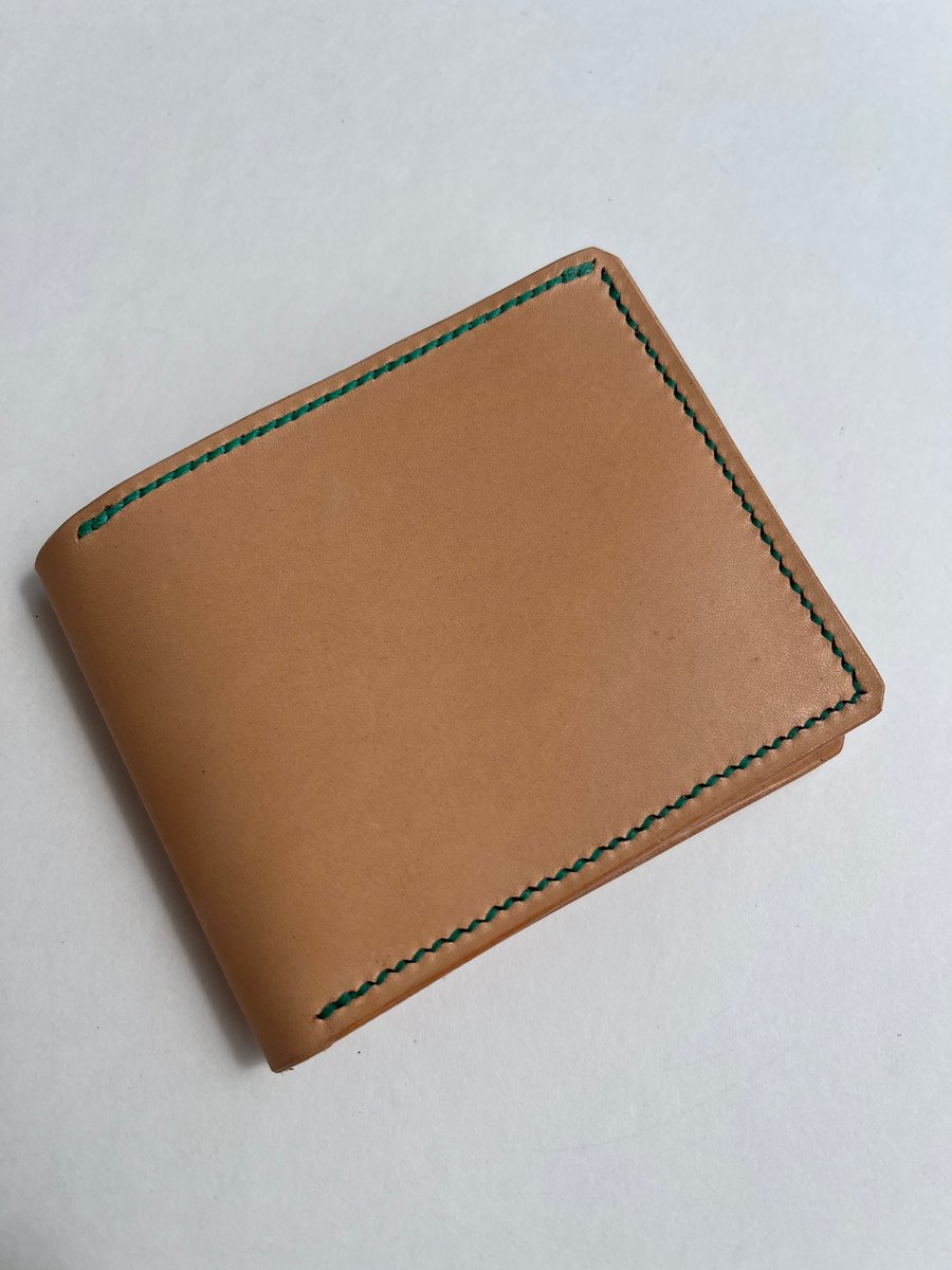 Image of Natural Buttero Bifold (Mint Green)