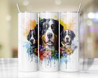 20oz Floral Bernese Mountain Dog Tumbler