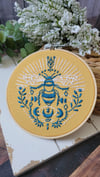Hello Bees 6 inch embroidery hoop