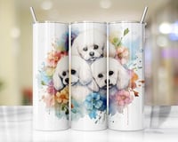 20oz Floral Maltese Tumbler