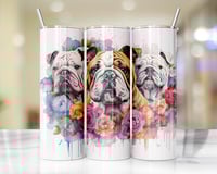 20oz Floral Bulldog Tumbler