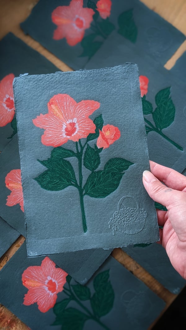 Image of Hibiscus Reduction Print