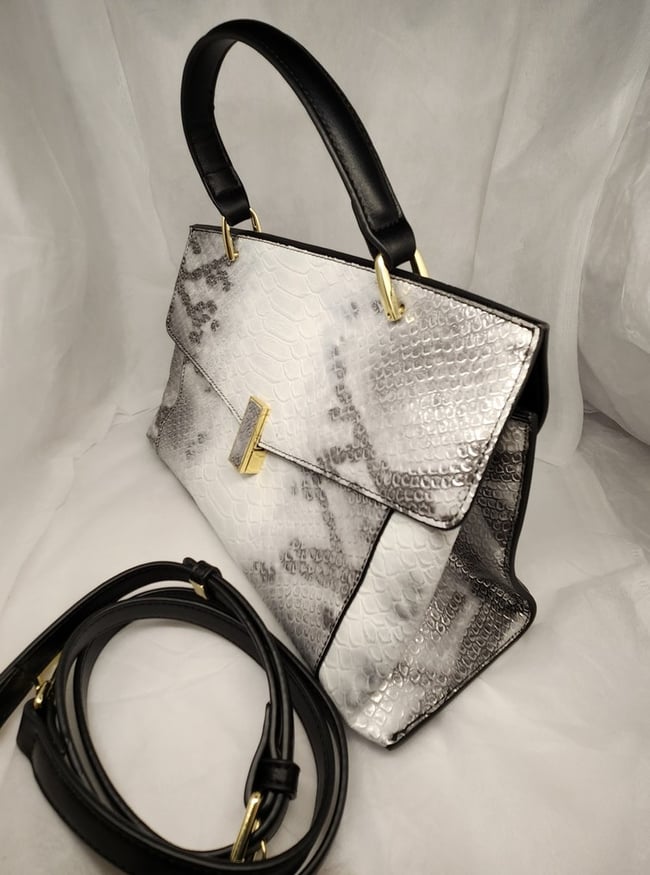 Gray and White Luxurious hand bag