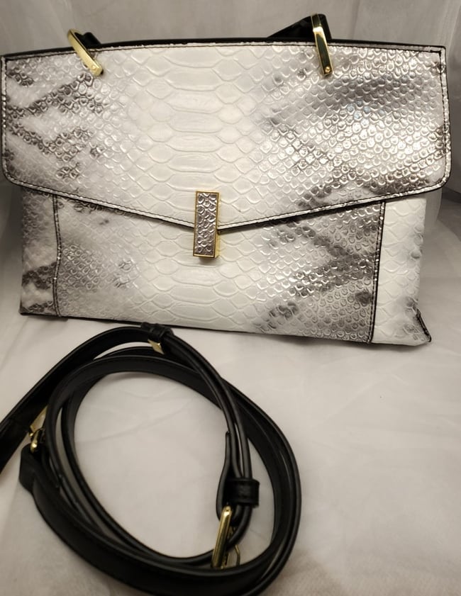 Gray and White Luxurious hand bag