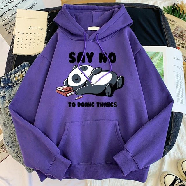 Image of Unisex Cute Panda "Say No To Doing Things" Hoodie