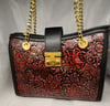 Rose Embossed  Black and Red