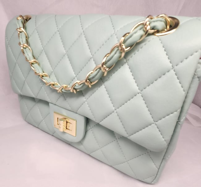 Quilted Baby Blue Bag