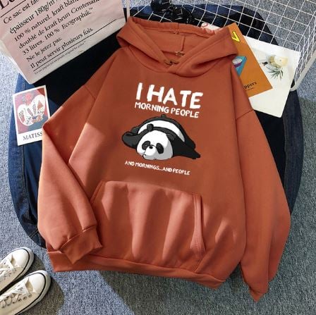 Image of Unisex "I Hate Morning People" Panda Hoodie