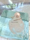 14k solid gold  pearl & diamond open ring