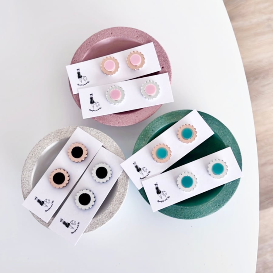 Image of Mirror Flower Studs