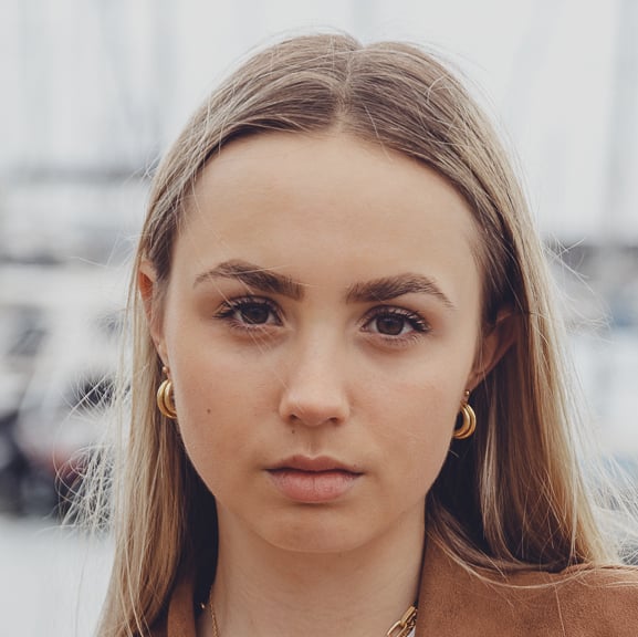 Gold chunky double hoops