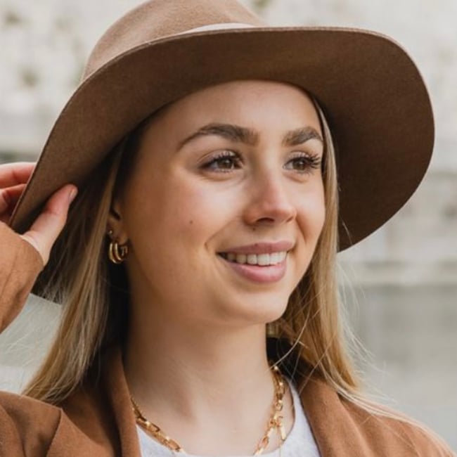 Gold chunky double hoops