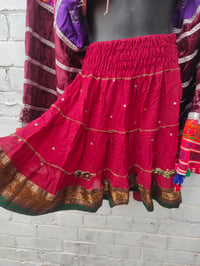 Image 1 of Jewelled mini -Beach skirt red