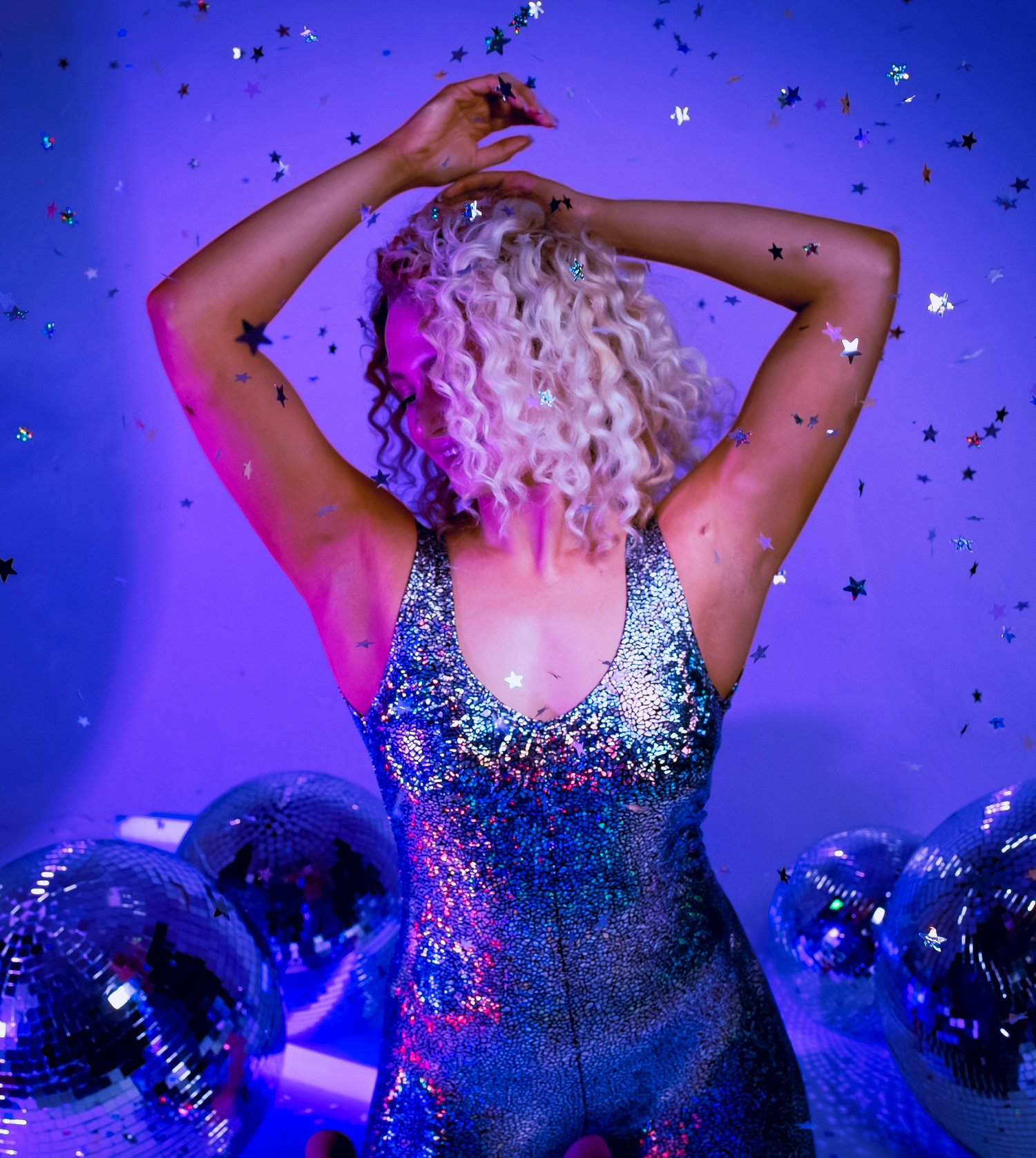 Image of Silver Disco Mermaid Holographic Catsuit