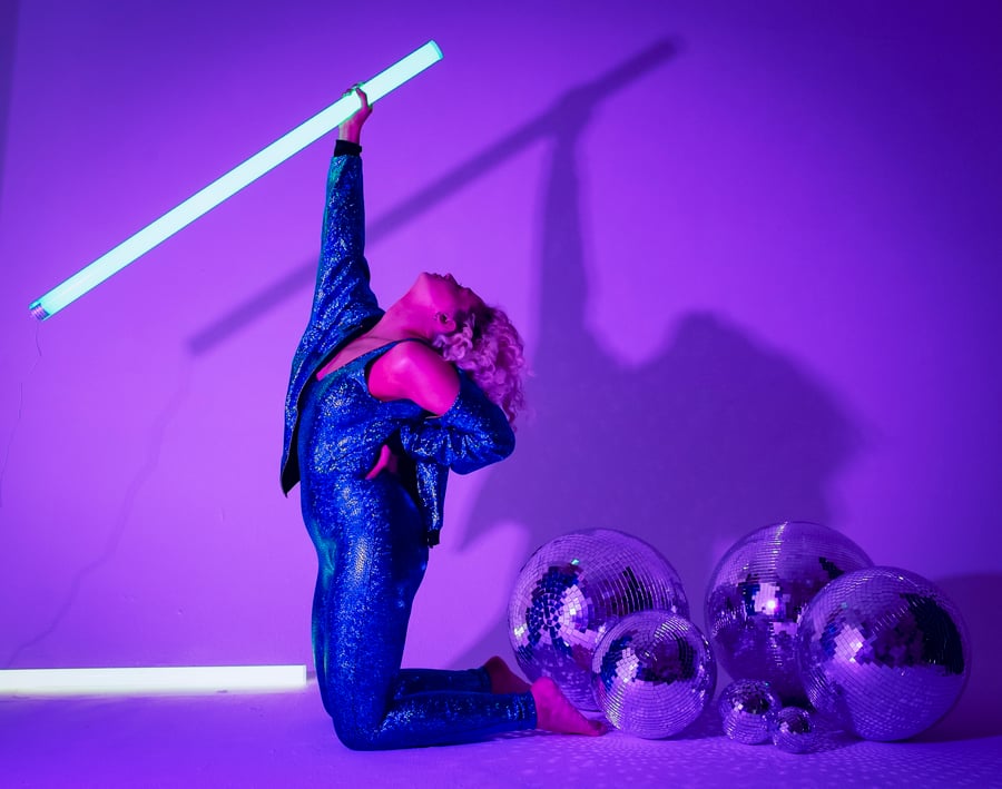 Image of Women's Turquoise Holographic Disco Bomber Jacket