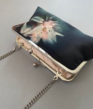 Image of Starflower, printed clutch bag with optional chain handle