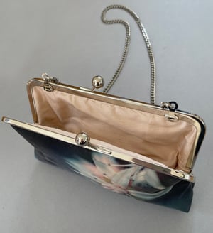 Image of Starflower, printed clutch bag with optional chain handle