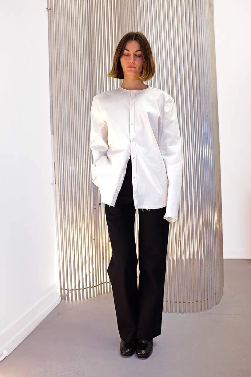 Image of Shirt 2 raw white SALES SAMPLE 30 % off - women size S,M - Organic cotton 