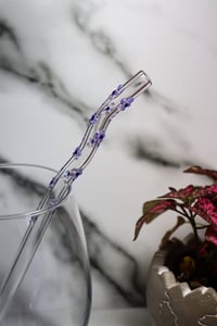Image 3 of Wavy Flower Glass Straw - Special Edition