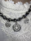 Upcycled Pentagram Glass Vintage Necklace 