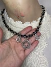 Upcycled Pentagram Glass Vintage Necklace 
