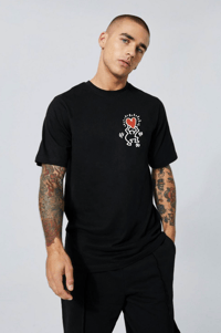 Image 4 of Keith Haring "Figure With Red Heart" T-Shirt - White