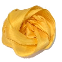 Image 1 of 10YD GOLDEN YELLOW HAND DYED SARI SILK RIBBON/HAND DYED BY COLOR KISSED SILK