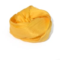 Image 4 of 10YD GOLDEN YELLOW HAND DYED SARI SILK RIBBON/HAND DYED BY COLOR KISSED SILK
