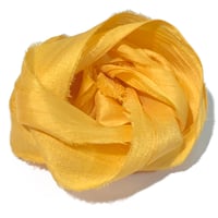 Image 3 of 10YD GOLDEN YELLOW HAND DYED SARI SILK RIBBON/HAND DYED BY COLOR KISSED SILK