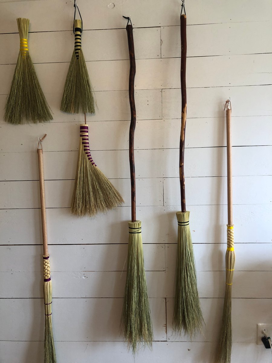 Witch Hazel Natural and Slate Sweeper Broom