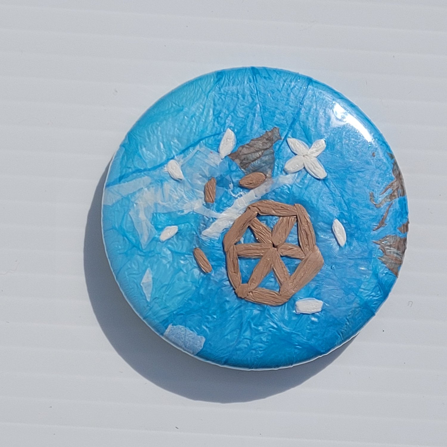 Embroidered Pin - button wheel