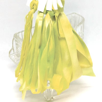 Image of Lemon-Lime 158 Hand Dyed 3.5mm Silk Ribbon by Mary Jo Hiney Designs