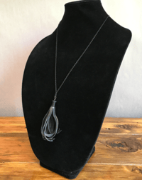 Image 1 of Bicycle Tube Tassel Necklace