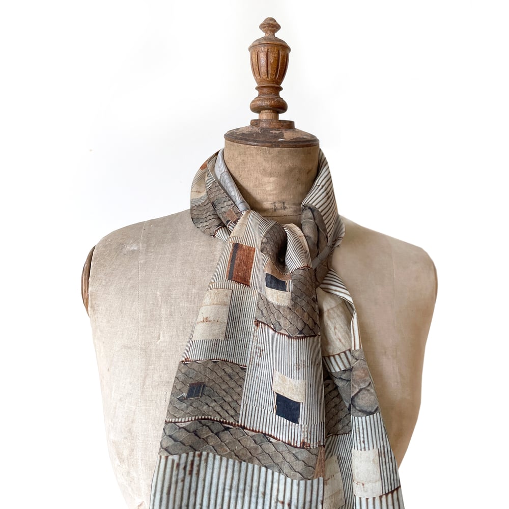 Image of Croft house, printed silk chiffon scarf