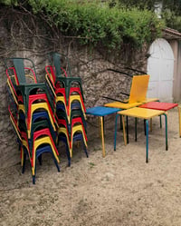 Image 4 of Ensemble table Tolix et 4 chaises 