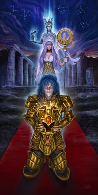 Image 1 of Saint Seiya - "the redemption" maxi-print on 400gr. fine art canvas. limited ed. of 5 pcs
