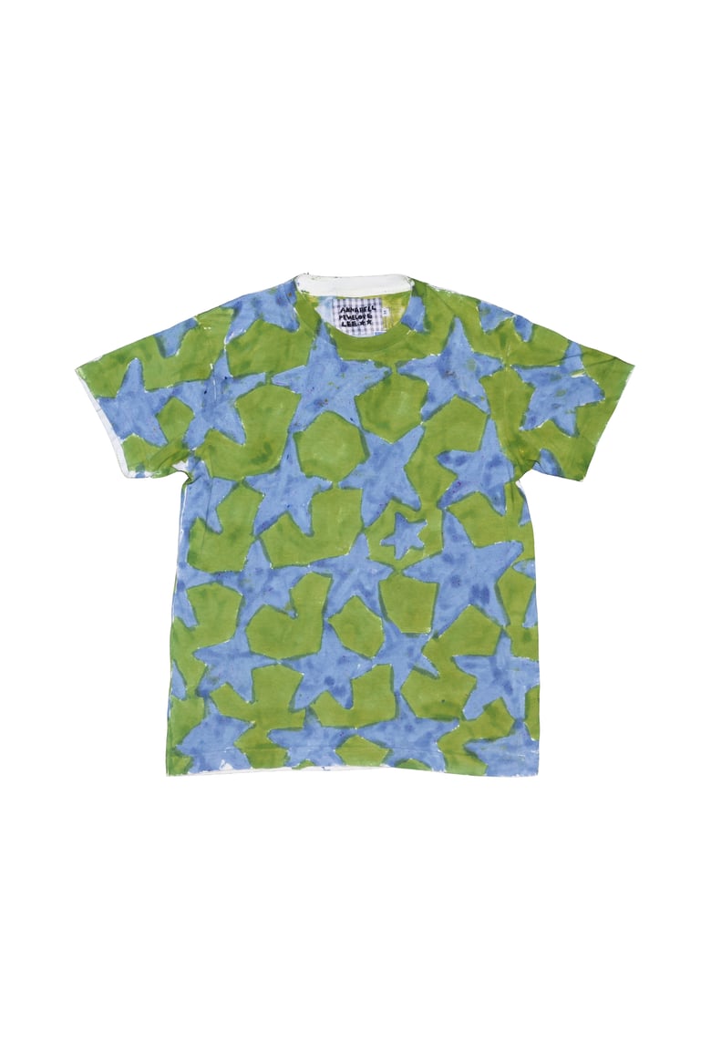 Image of Green and blue star t shirt