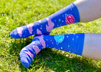 Image 1 of Pastel Planet Crew Socks