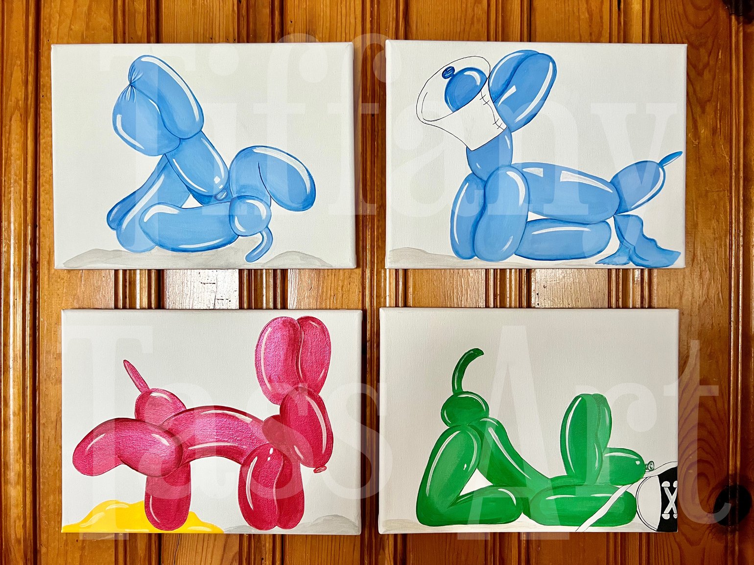 Bad Balloon Dog Paintings Tiffany Tass Art