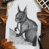 L.E - Red Squirrel with Goldleaf