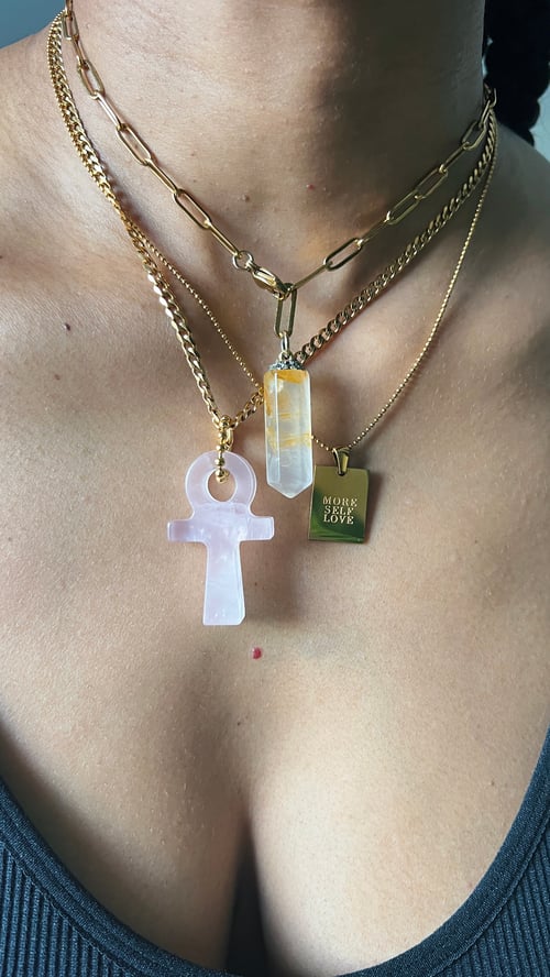Image of AMORA Small • Crystal Ankh Necklace