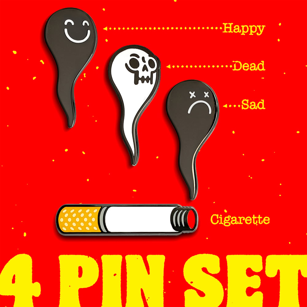 Burned Out Enamel Pin Badge Set Jimibiscuits