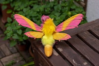 Image 4 of Moth dragon art doll - Rosy Maple Moth variant