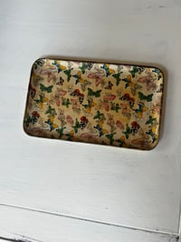 Image 1 of Small Vintage Butterfly Print Paper Mache Tray