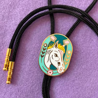 Image 2 of Horse N Shoe - Gold Bolo Tie