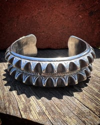 Image 1 of WL&A Old Style Double Holy Mountain Punkero Cuff - Size 7.25-7.5" Wrist - 165 Grams 